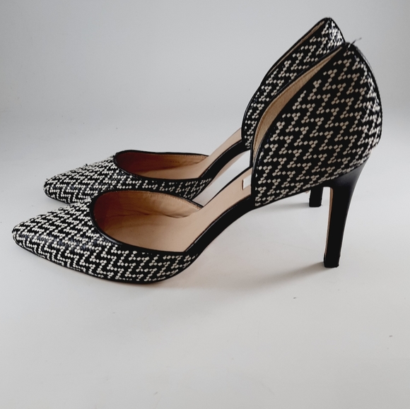 L.K. Bennett London Ladies Black White  Leather Shoe Size 8.5 Made in Spain - Picture 11 of 16